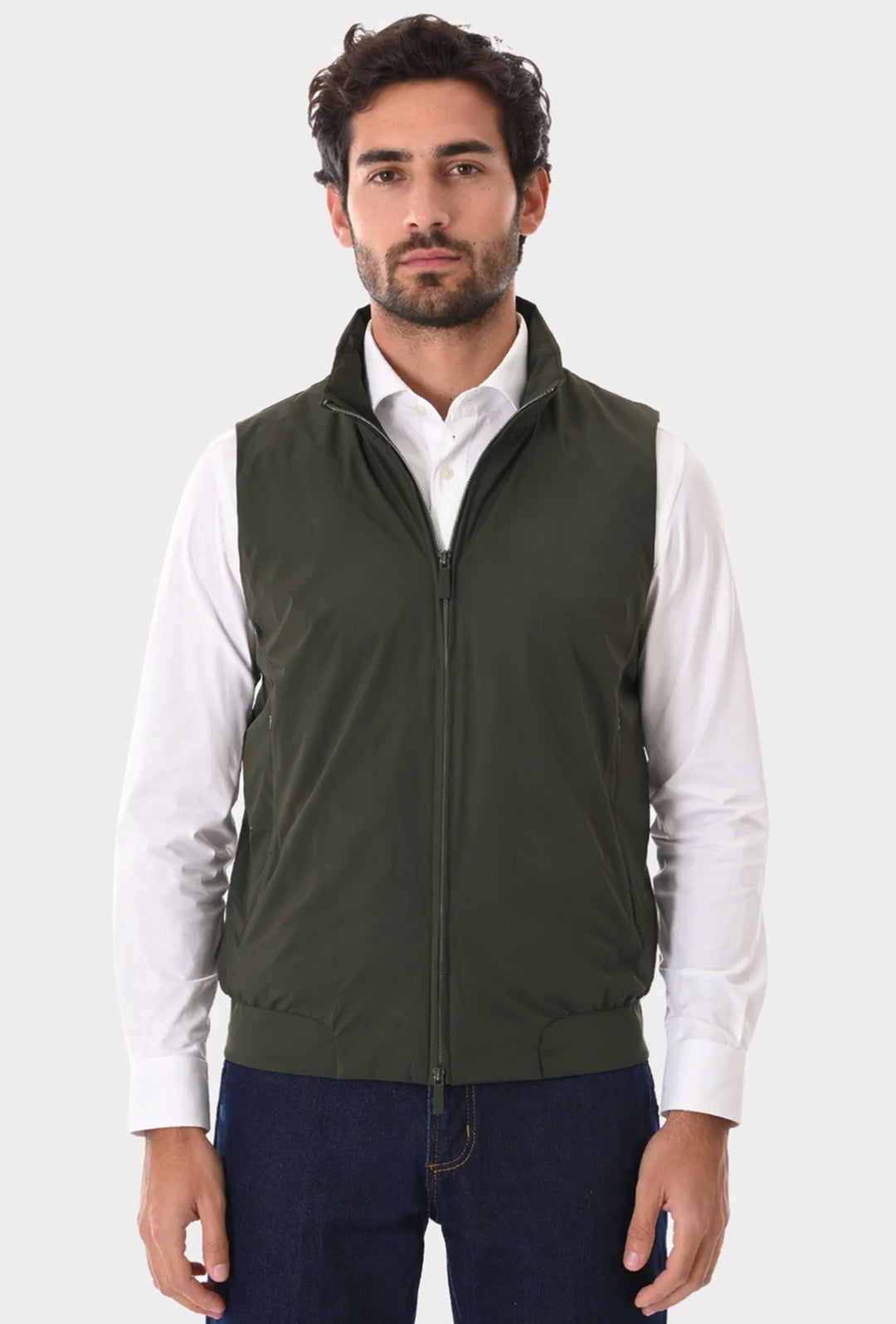 Smanicato uomo NO STIRO slim fit dresserd - VERDE MILITARE
