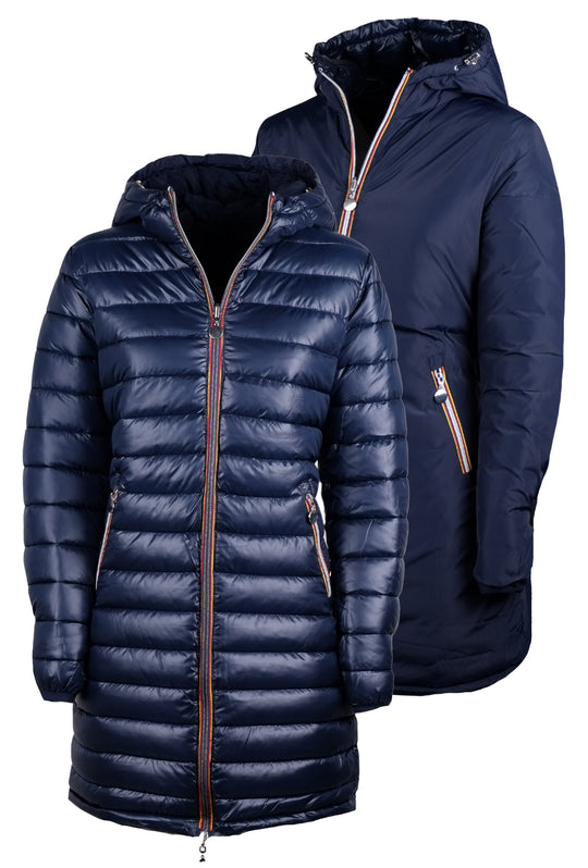 Giubbotto donna Double Face Piumino tessuto tecnico modello invernale - BLU / BLU