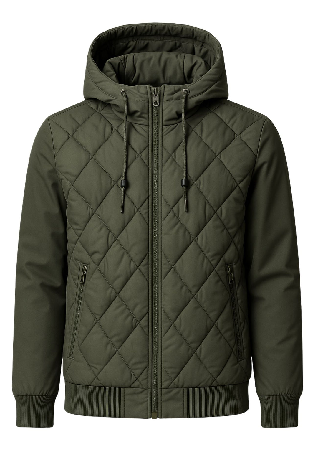 Giubbotto uomo Invernale Dresserd cappuccio smontabile - VERDE MILITARE