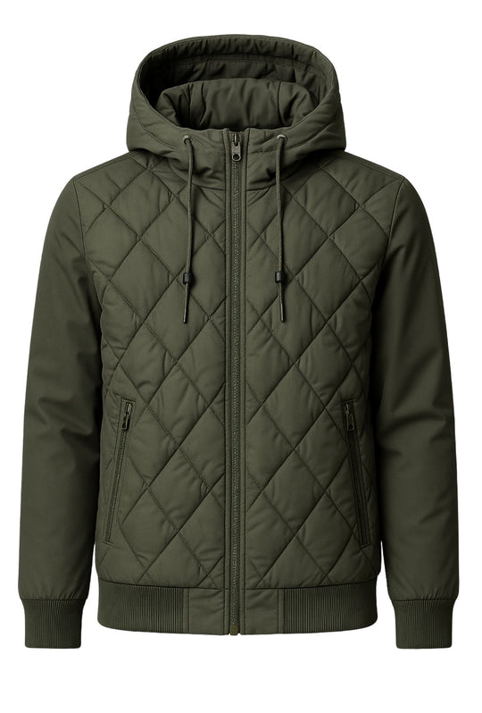 Giubbotto uomo Invernale Dresserd cappuccio smontabile - VERDE MILITARE