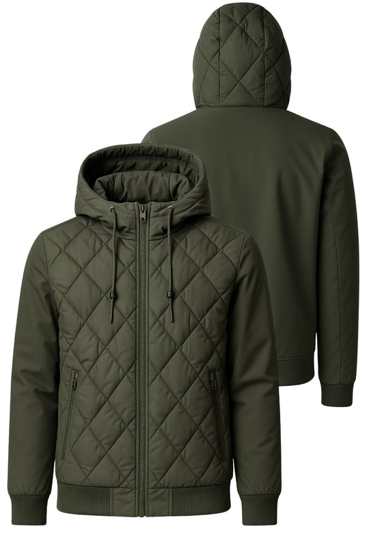 Giubbotto uomo Invernale Dresserd cappuccio smontabile - VERDE MILITARE