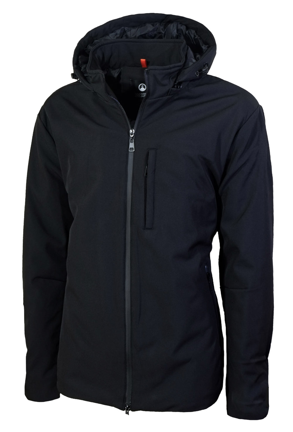 Giubbotto Uomo Invernale Dresserd Oversize Giubbino taglie grandi Tessuto tecnico con cappuccio smontabile - NERO