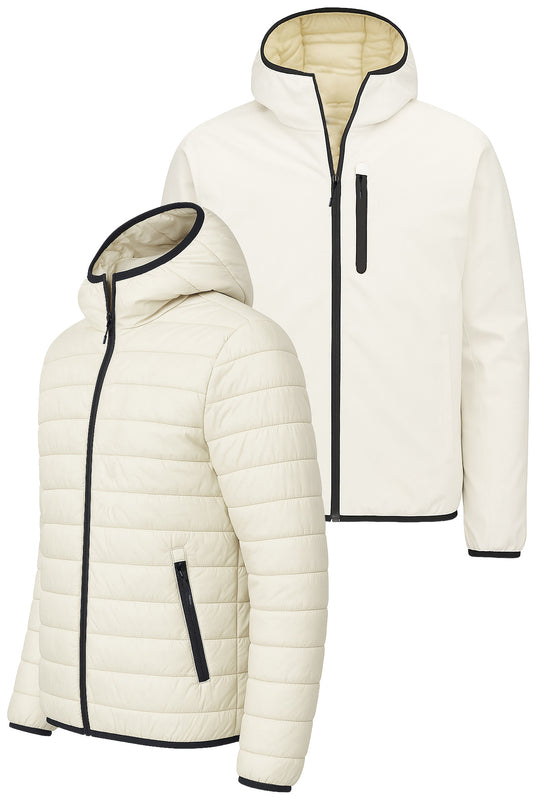 Giubbotto Uomo Double Face Dresserd Piumino e tessuto tecnico - GHIACCIO