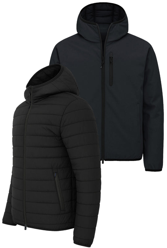 Giubbotto Uomo Double Face Dresserd Piumino e tessuto tecnico - NERO