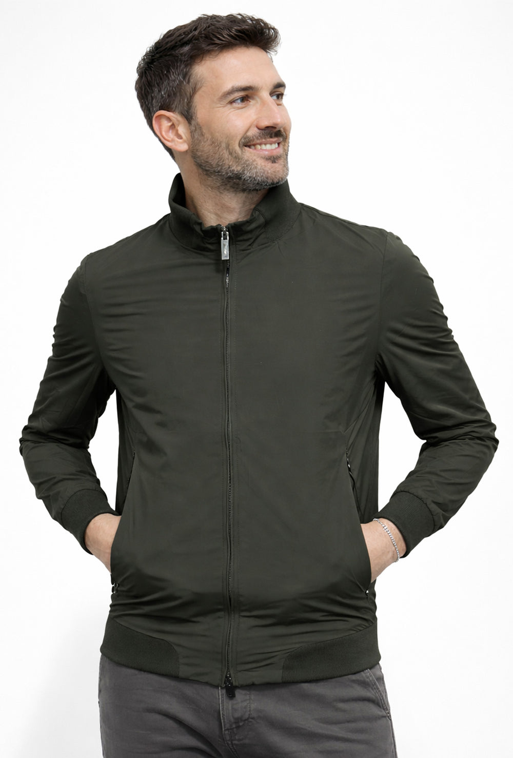 Giubbotto uomo Leggero High Performance Dresserd con balba in cotone - VERDE MILITARE