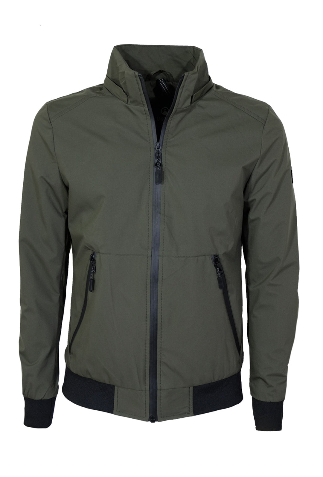 Giubbotto Uomo Dresserd Cappuccio Smontabile Giubbino Leggero Bomber Semi slim Fit - VERDE MILITARE