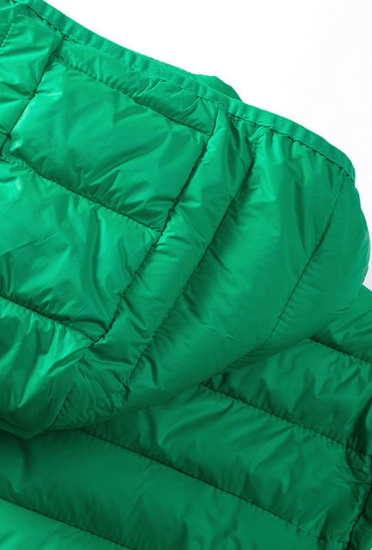 Giubbotto Uomo Piumino 100 Grammi Cappuccio Smontabile semi Slim Fit Giubbino Dresserd - VERDE