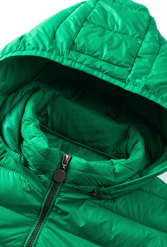 Giubbotto Uomo Piumino 100 Grammi Cappuccio Smontabile semi Slim Fit Giubbino Dresserd - VERDE
