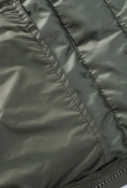 Giubbotto Uomo Piumino 100 Grammi Cappuccio Smontabile semi Slim Fit Giubbino Dresserd - VERDE MILITARE