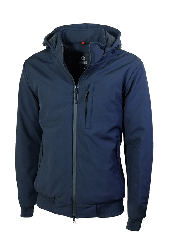 Giubbotto Uomo Invernale con Cappuccio Smontabile Bomber balza in cotone  Tessuto Tecnico Semi Slim Fit Dresserd - BLU