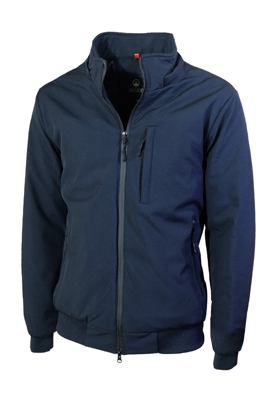 Giubbotto Uomo Invernale con Cappuccio Smontabile Bomber balza in cotone  Tessuto Tecnico Semi Slim Fit Dresserd - BLU