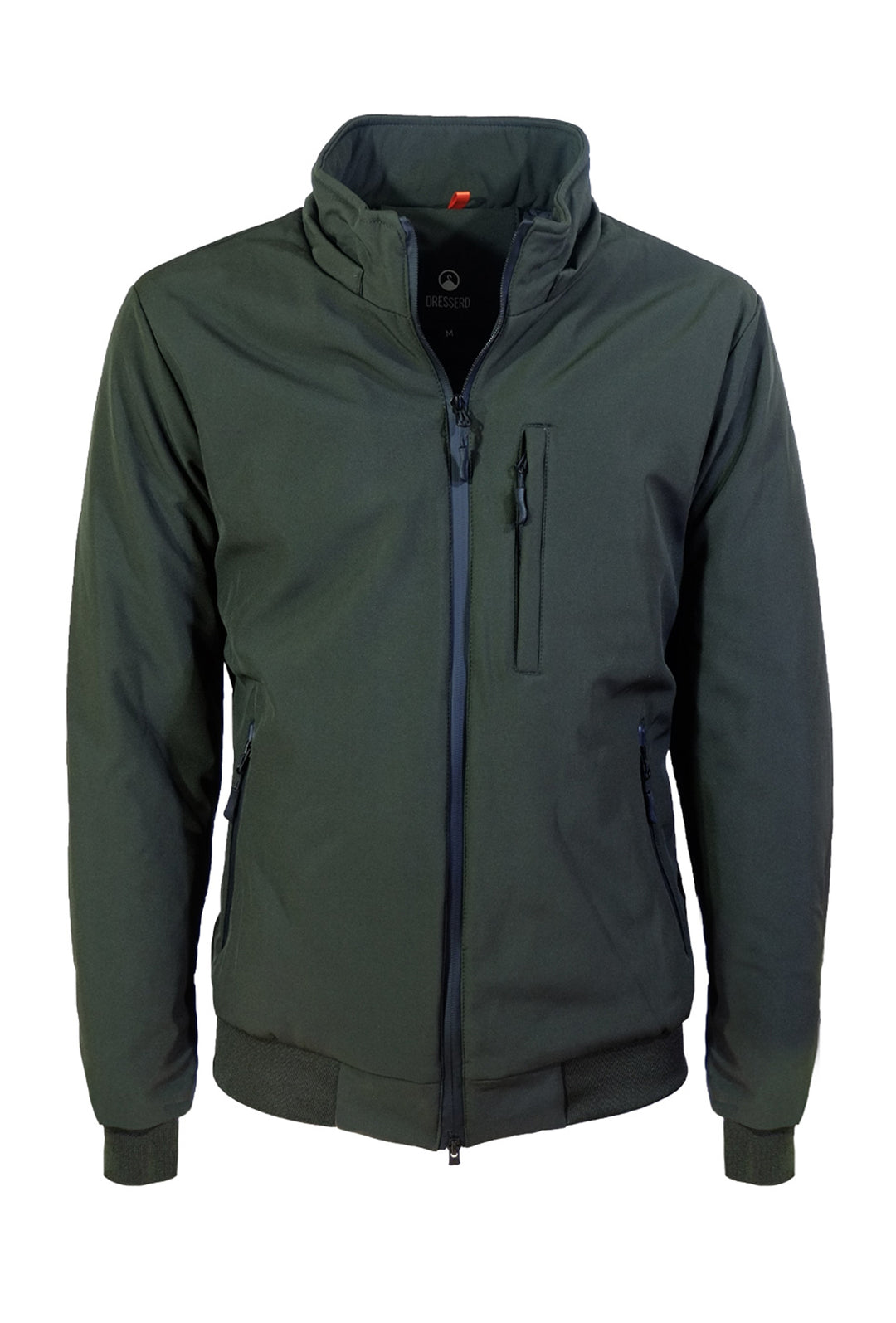 Giubbotto Uomo Invernale con Cappuccio Smontabile Bomber balza in cotone  Tessuto Tecnico Semi Slim Fit Dresserd -VERDE MILITARE