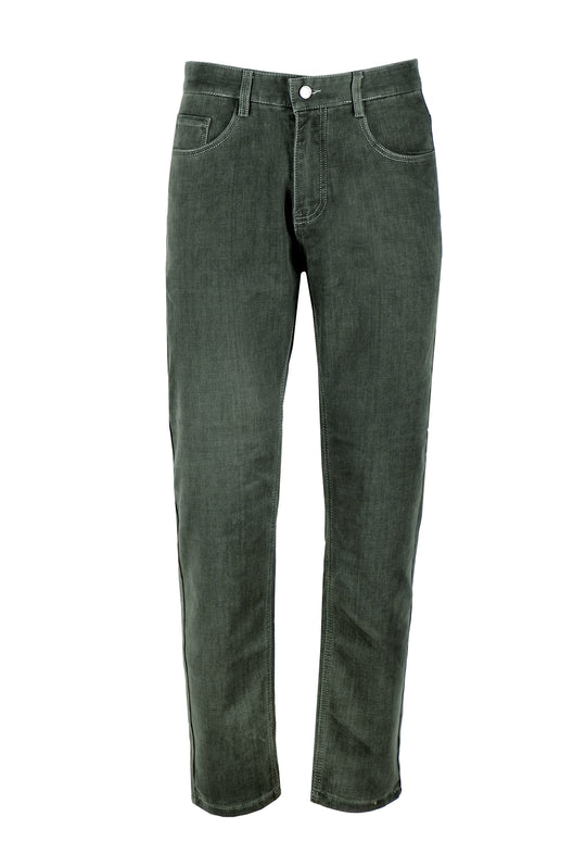 Pantalone Uomo Gamba Regular fit in cotone invernale - VERDE MILITARE