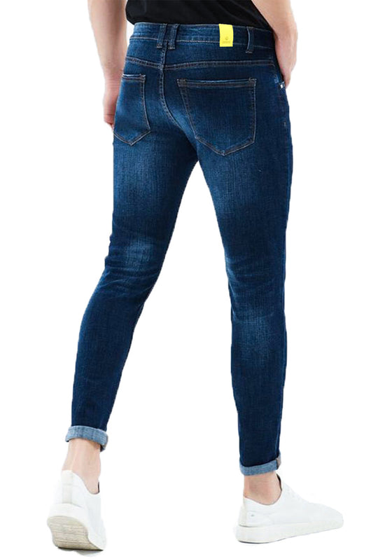 Jeans Uomo Pantalone Slim fit gamba stretta elasticizzato