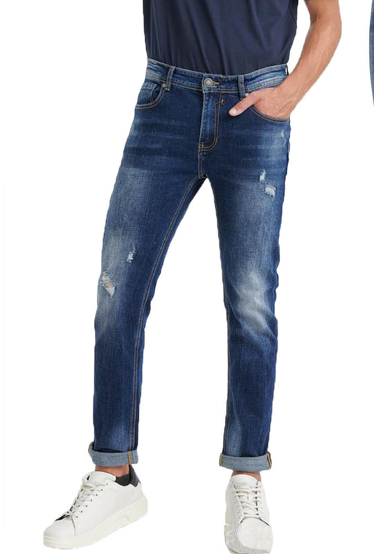 Jeans Uomo Pantalone Elasticizzato con Strappi Pantaloni Dresserd