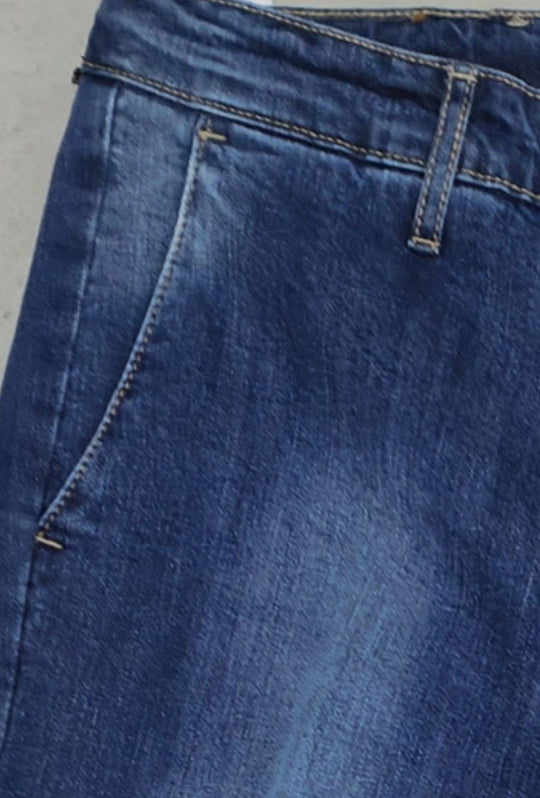 Jeans Uomo FREE JOY in Denim Stretch  Slim Fit con Tasche America- LAVAGGIO MEDIO