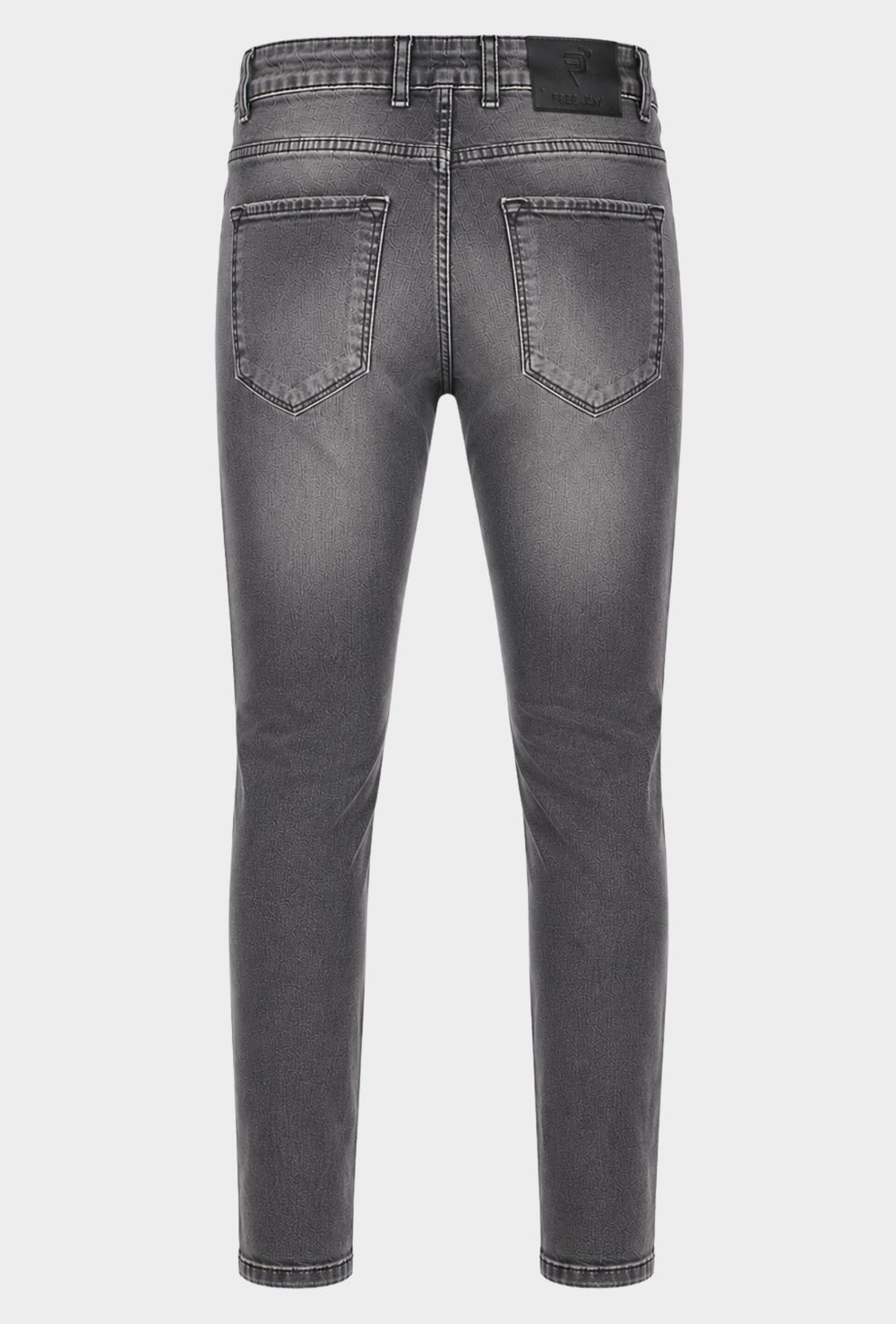 Jeans Uomo FREE JOY Slim Fit in Denim Stretch Cinque Tasche- GRIGIO ANTRACIDE