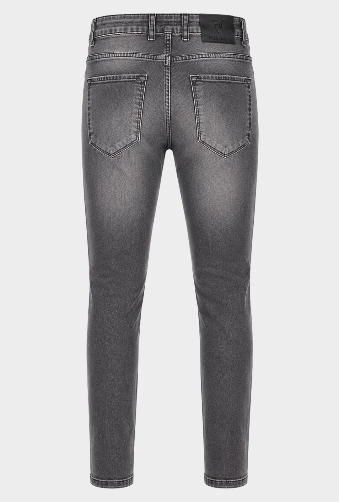 Jeans Uomo FREE JOY Slim Fit in Denim Stretch Cinque Tasche- GRIGIO ANTRACIDE