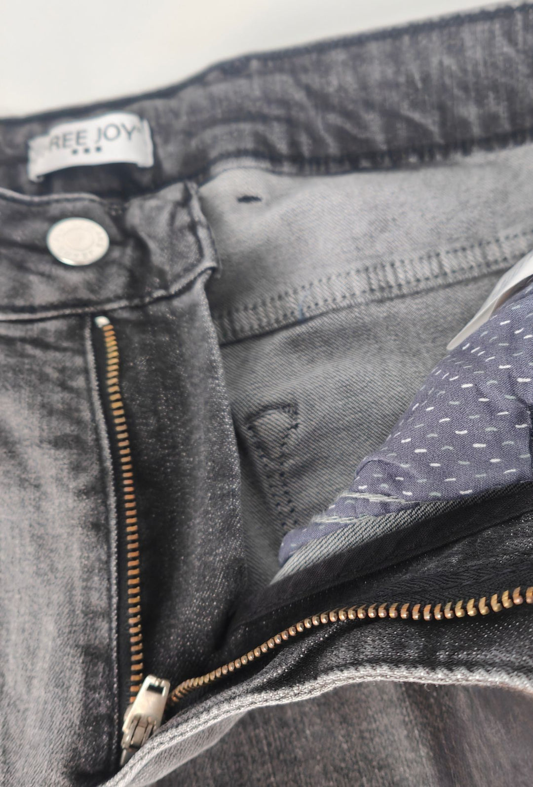 Jeans Uomo FREE JOY Slim Fit in Denim Stretch Cinque Tasche- GRIGIO ANTRACIDE