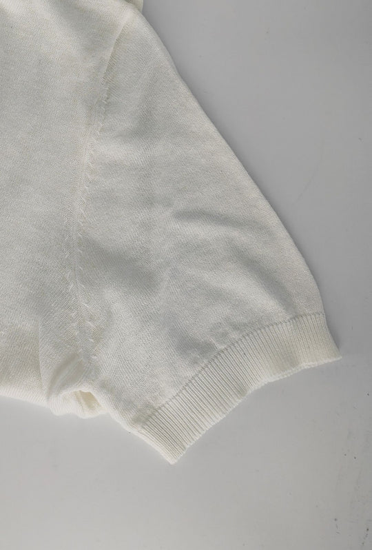 T-shirt uomo in Lino e cotone, maglietta mezza manica in maglia - BIANCO