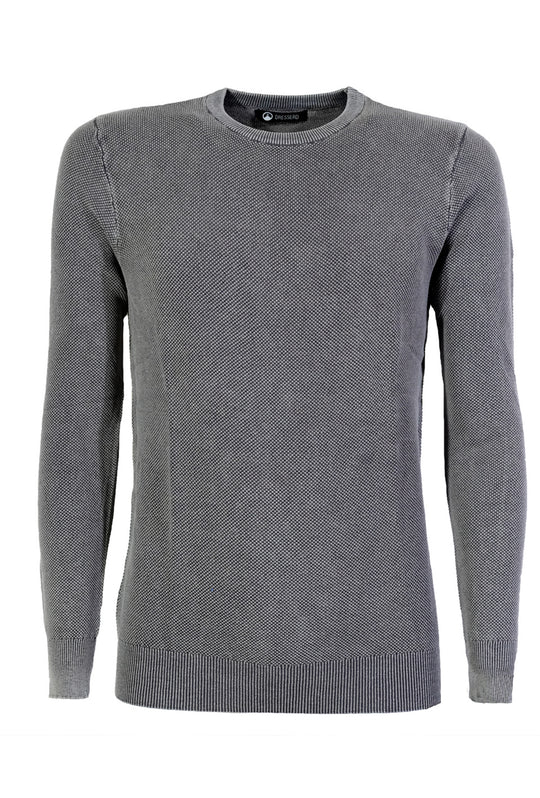 Maglia uomo in cotone con trama lavorata girocollo 100% Cotone Dresserd - GRIGIO