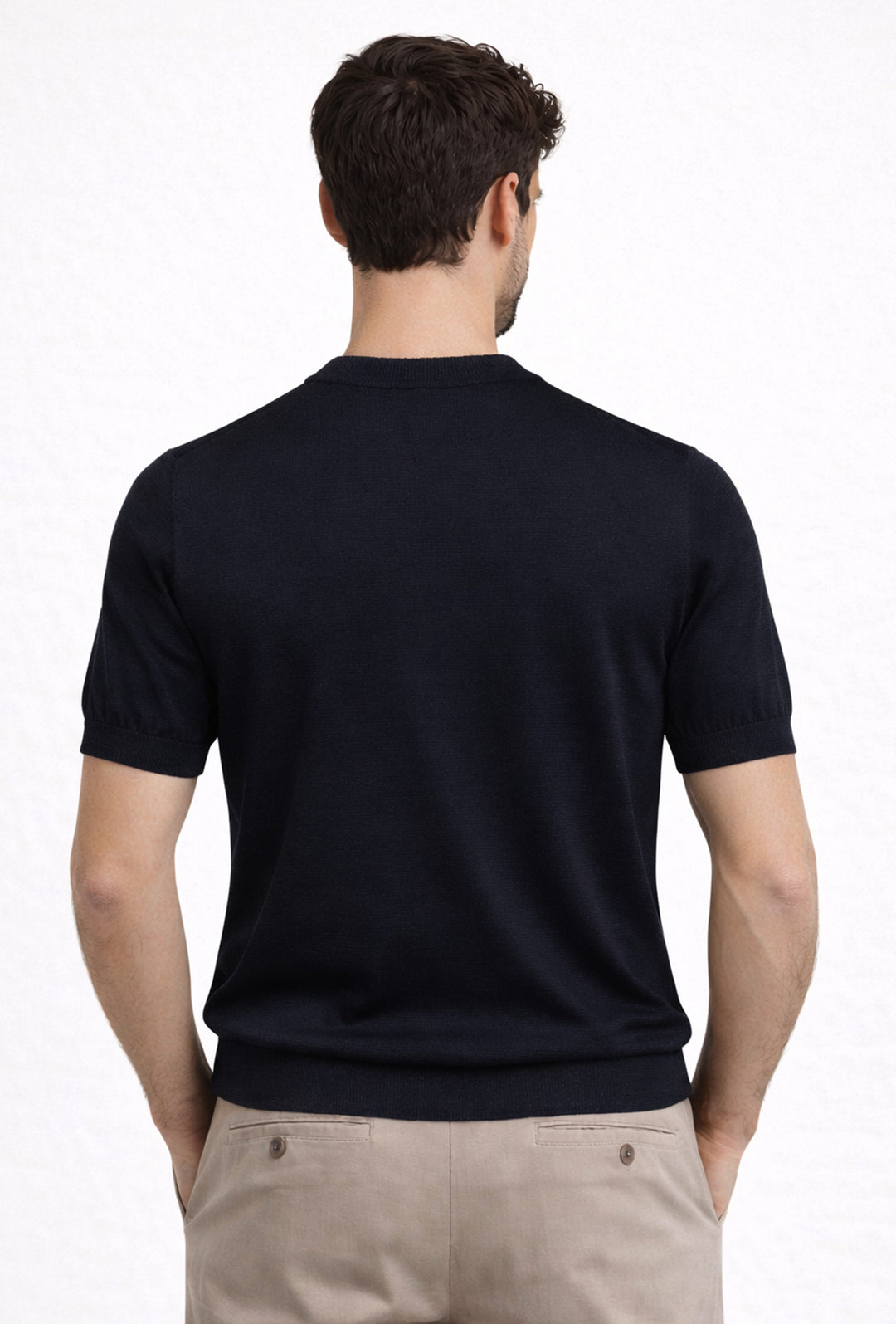 Maglia misto seta t-shirt ultra sottile premium - BLU