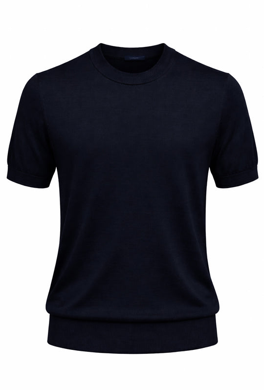 Maglia misto seta t-shirt ultra sottile premium - BLU