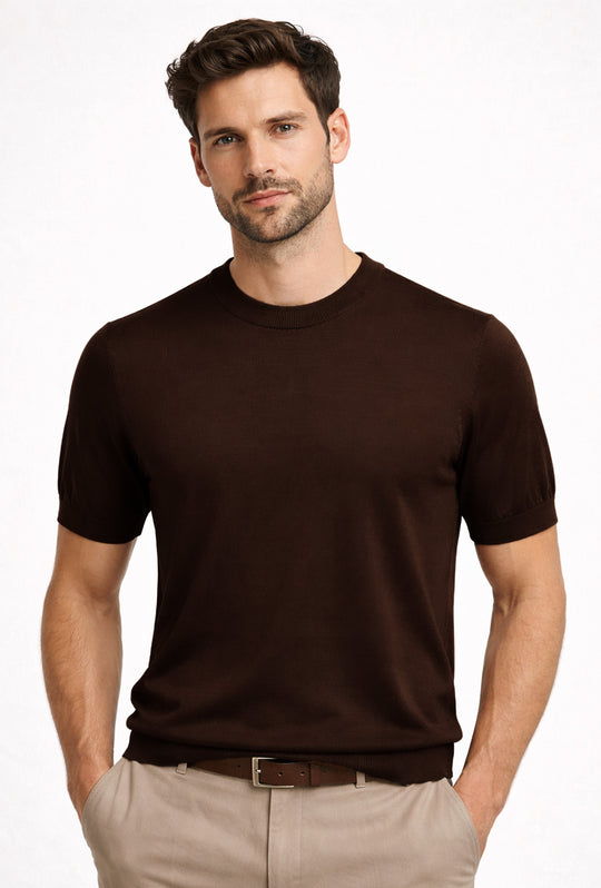 Maglia misto seta t-shirt ultra sottile premium - CAFFE'
