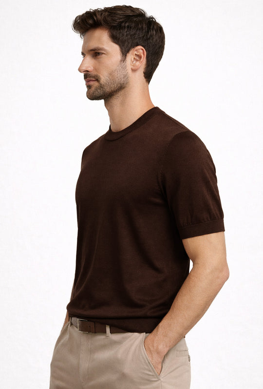 Maglia misto seta t-shirt ultra sottile premium - CAFFE'
