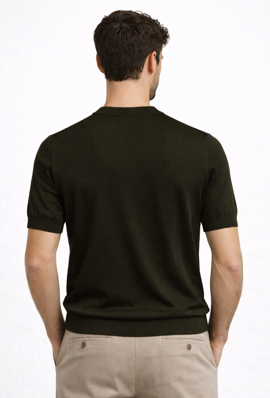 Maglia misto seta t-shirt ultra sottile premium - VERDE SCURO