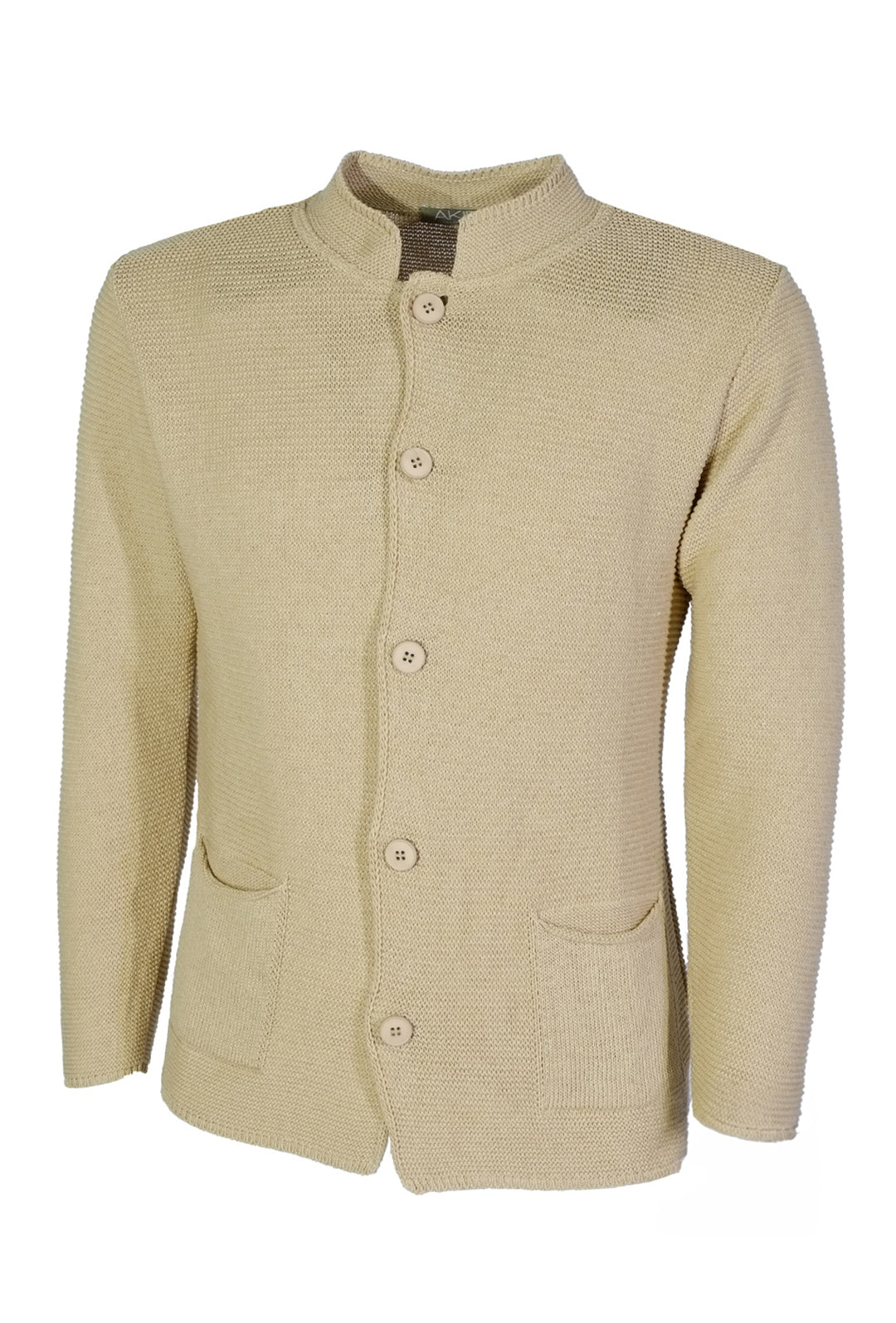 Cardigan Uomo Maglie in cotone con bottoni Giacca in maglia Semi Slim Fit  Dresserd - CAMMELLO