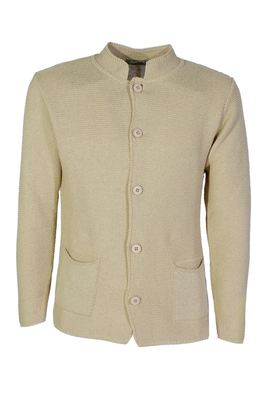 Cardigan Uomo Maglie in cotone con bottoni Giacca in maglia Semi Slim Fit  Dresserd - CAMMELLO