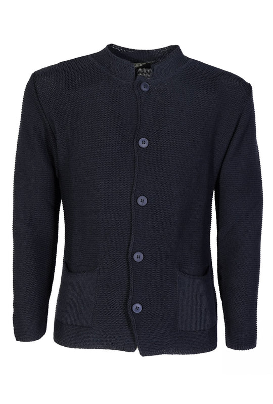 Cardigan Uomo Maglie in cotone con bottoni Giacca in maglia Semi Slim Fit  Dresserd - NERO