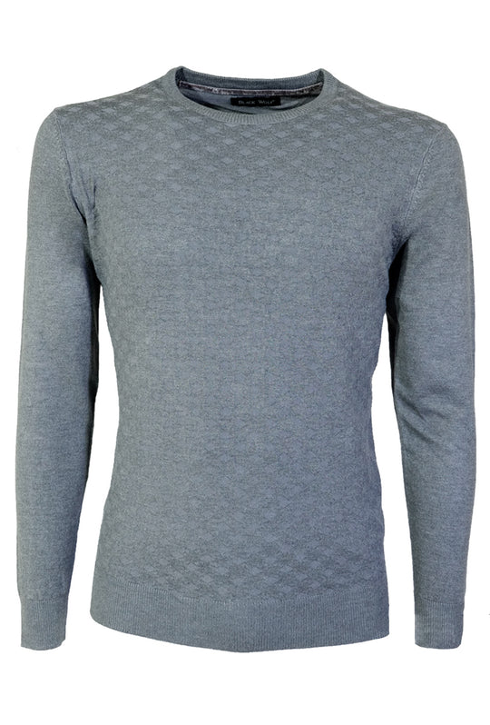 Maglia Uomo Girocollo maglioncino in Viscosa BLACK WOLF con trama lavorata maglie Dresserd - GRIGIO