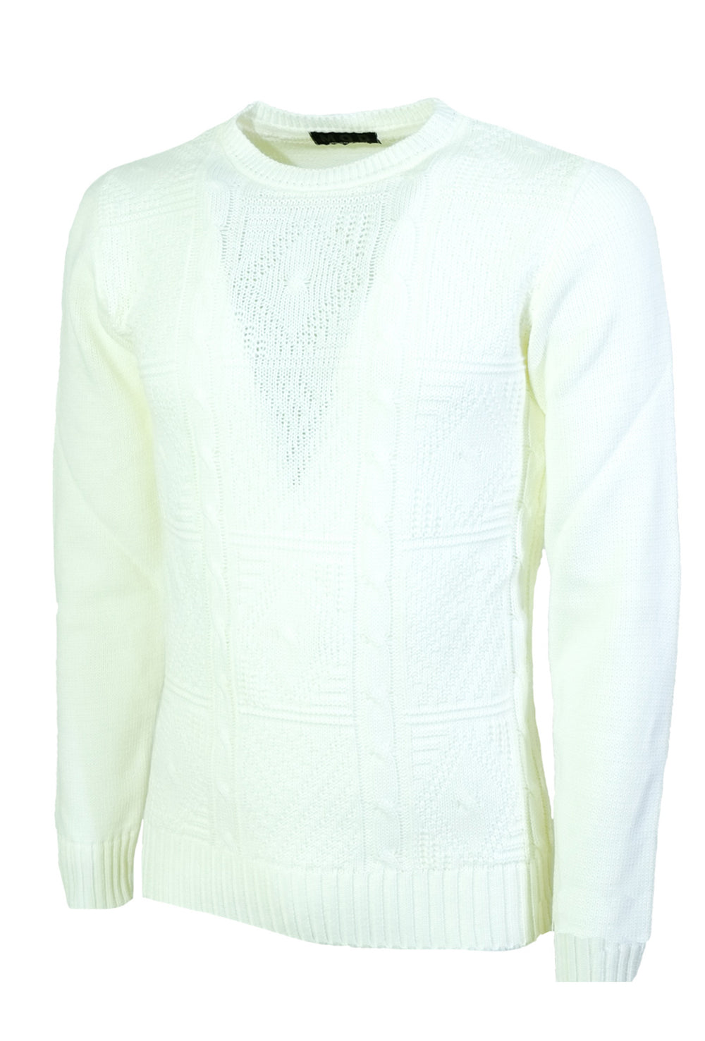 Maglia Uomo Invernale Dresserd Maglione girocollo trama lavorata - BIANCO