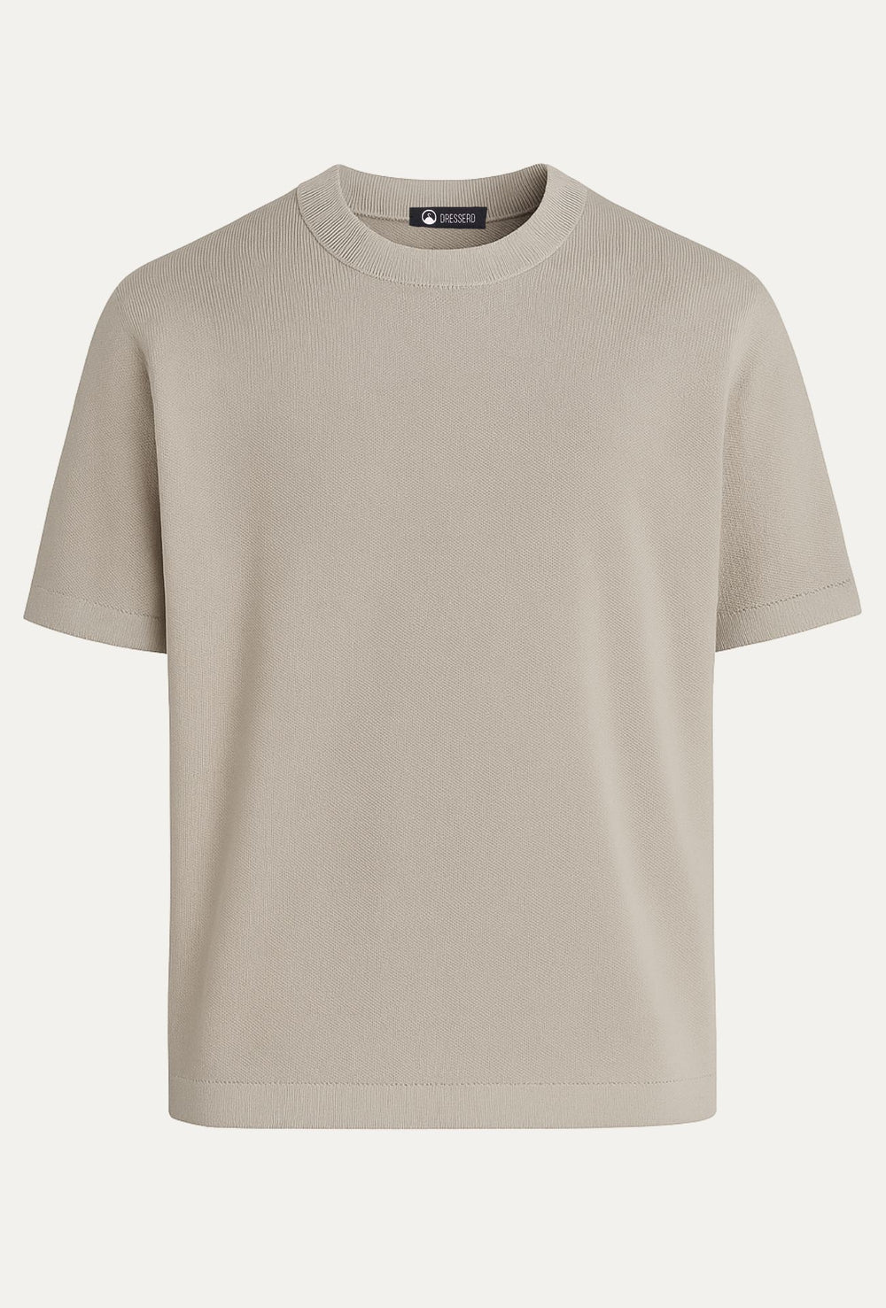 T-Shirt uomo in Filo Maglia mezza manica relaxed fit - BEIGE