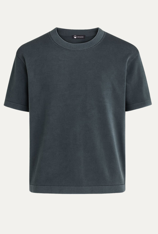 T-Shirt uomo in Filo Maglia mezza manica relaxed fit - GRIGIO SCURO