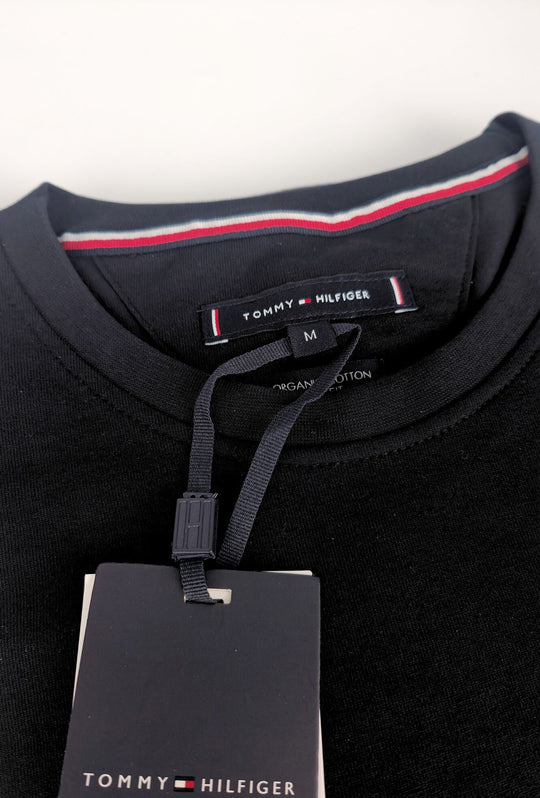 Maglia Uomo Tommy Hilfiger  in Cotone a Manica Lunga Slim Fit Logo ricamato lato cuore- NERO