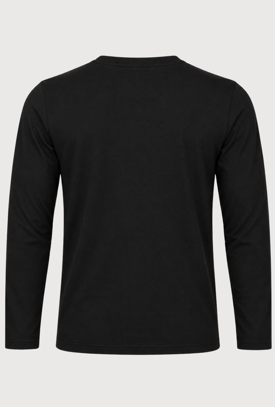 Maglia Uomo Tommy Hilfiger  in Cotone a Manica Lunga Slim Fit Logo ricamato lato cuore- NERO