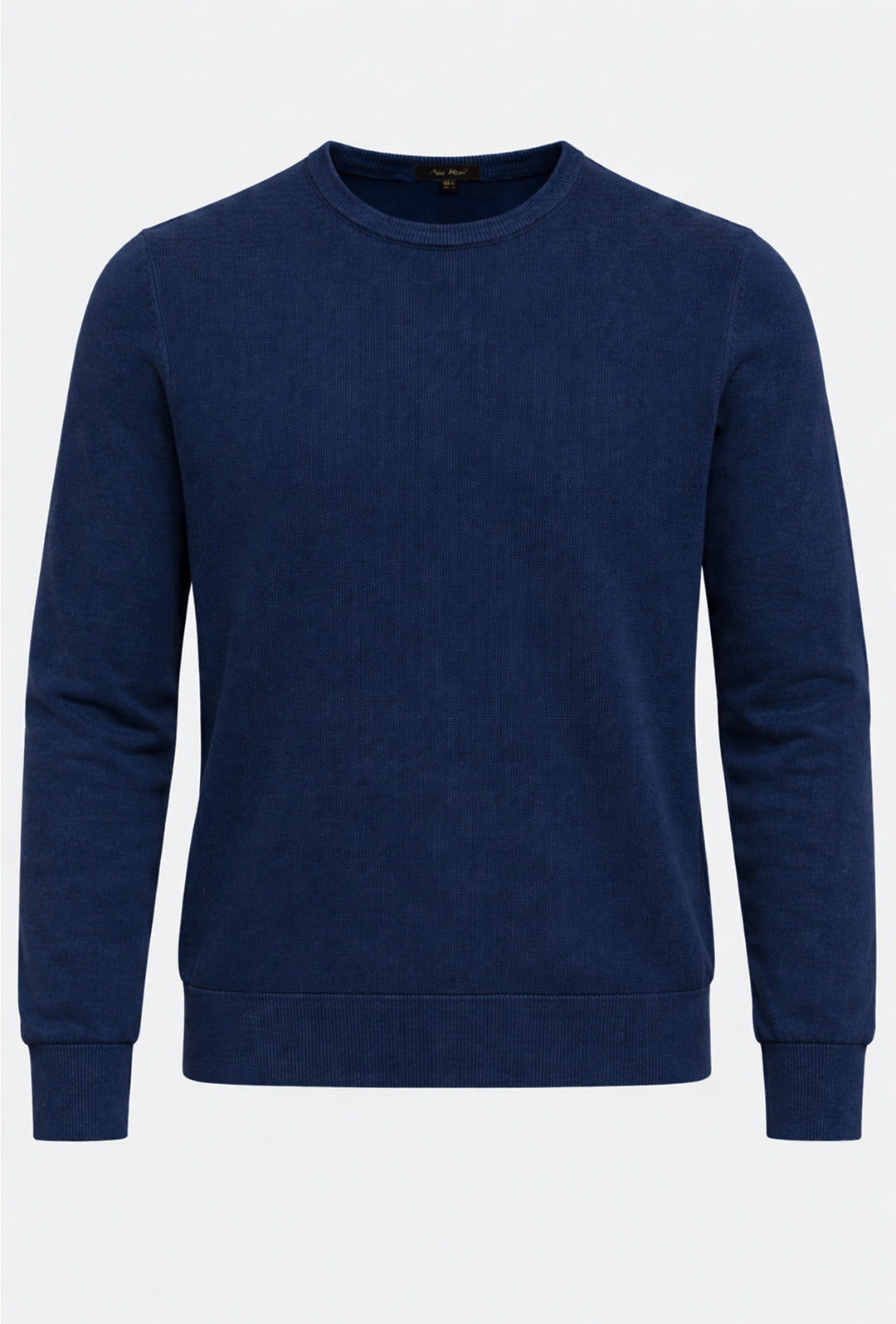 Maglioncino uomo 100% cotone trama lavorata semi slim fit - BLU