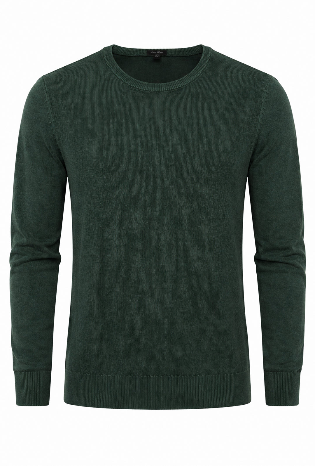 Maglioncino uomo 100% cotone trama lavorata semi slim fit - VERDE
