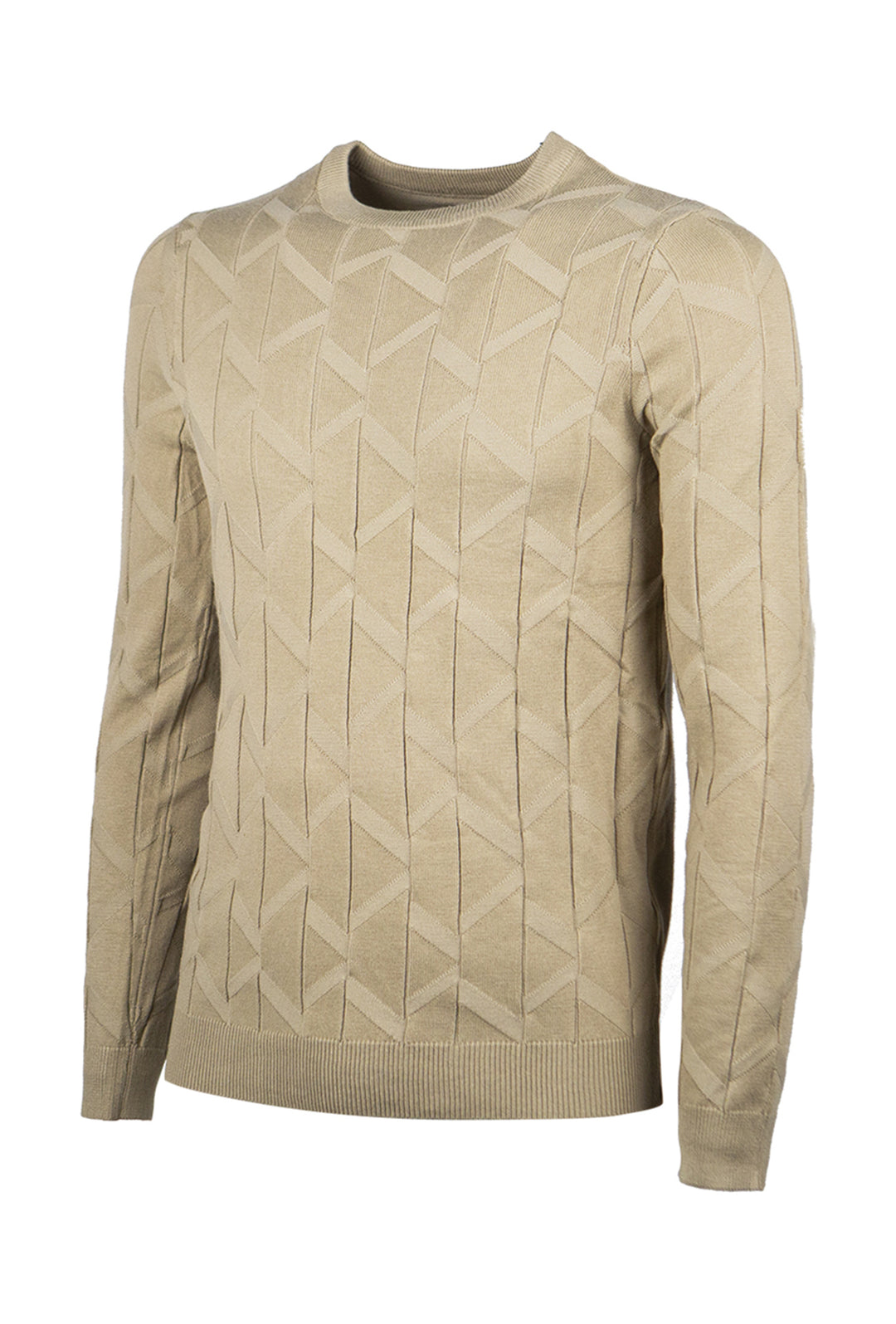 Maglia Uomo Dresserd Trama Lavorata Maglioncino manica lunga in viscosa - BEIGE