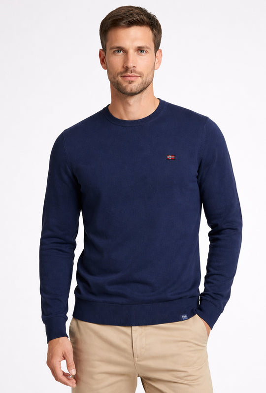 Maglioncino uomo Norway girocollo in cotone - BLU