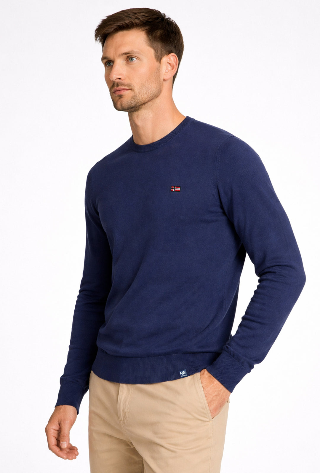 Maglioncino uomo Norway girocollo in cotone - BLU
