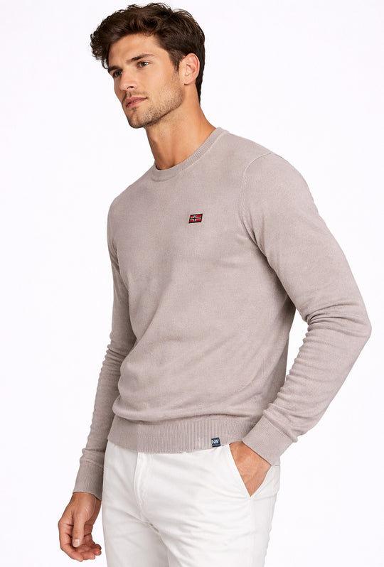 Maglioncino uomo Norway girocollo in cotone - BEIGE