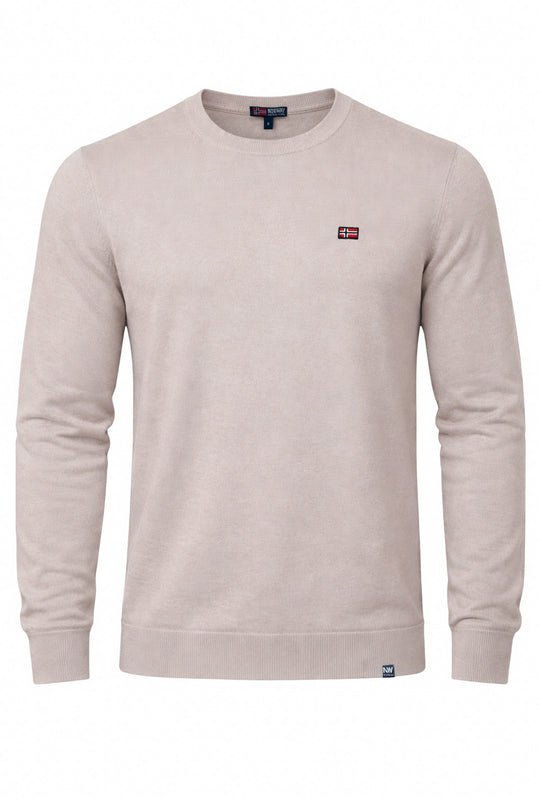 Maglioncino uomo Norway girocollo in cotone - BEIGE