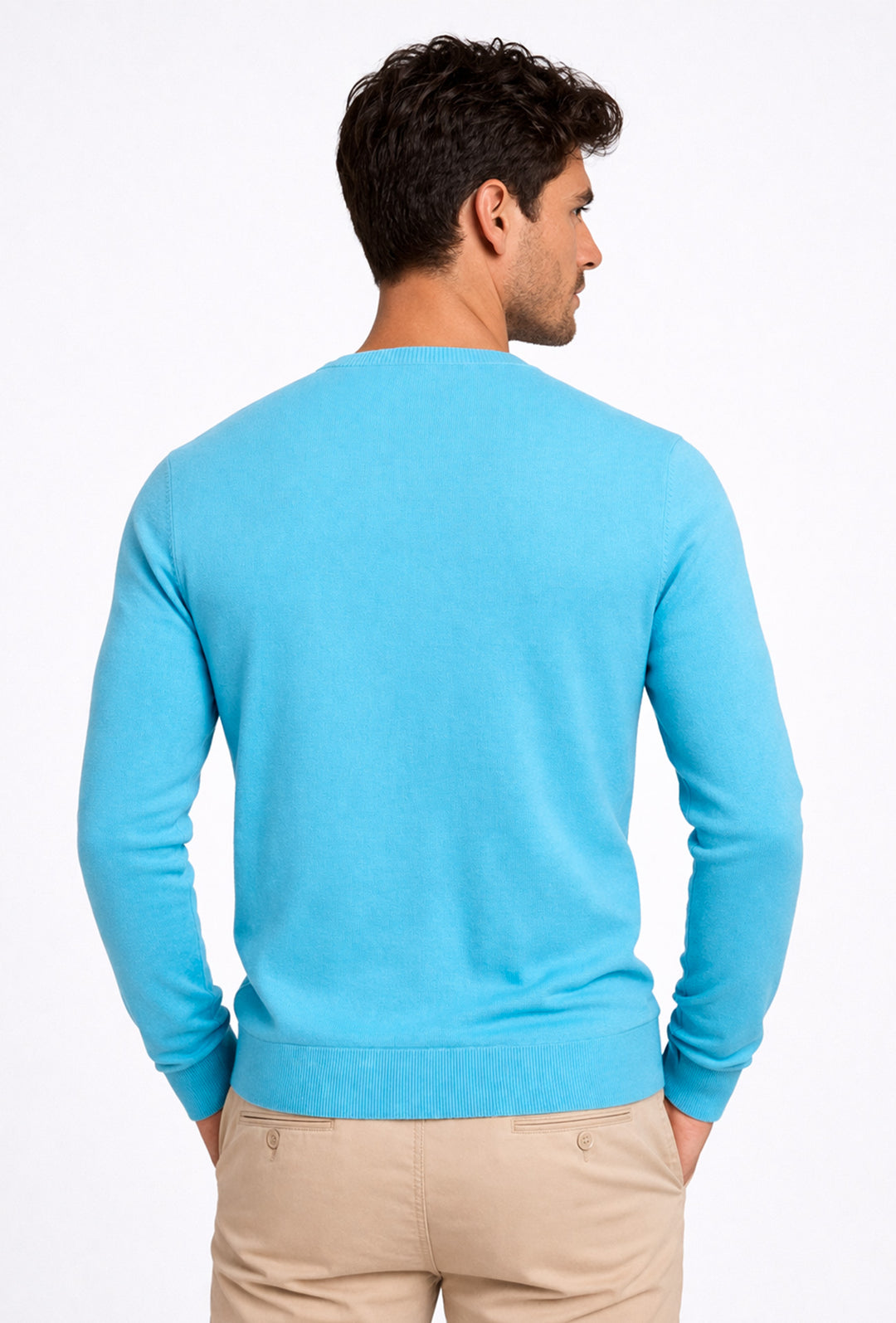 Maglioncino uomo Norway girocollo in cotone - TURCHESE