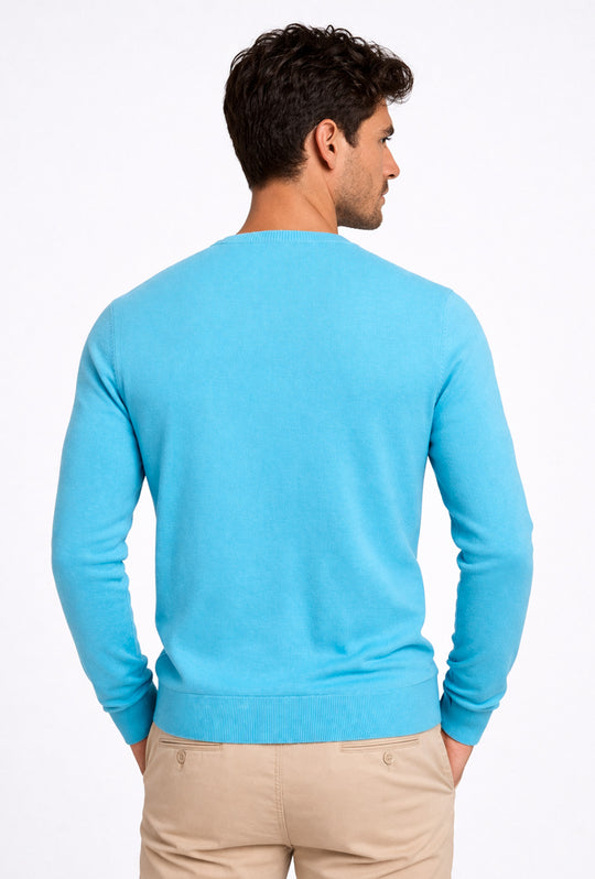 Maglioncino uomo Norway girocollo in cotone - TURCHESE