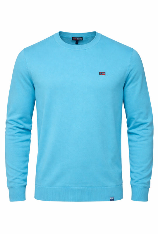 Maglioncino uomo Norway girocollo in cotone - TURCHESE