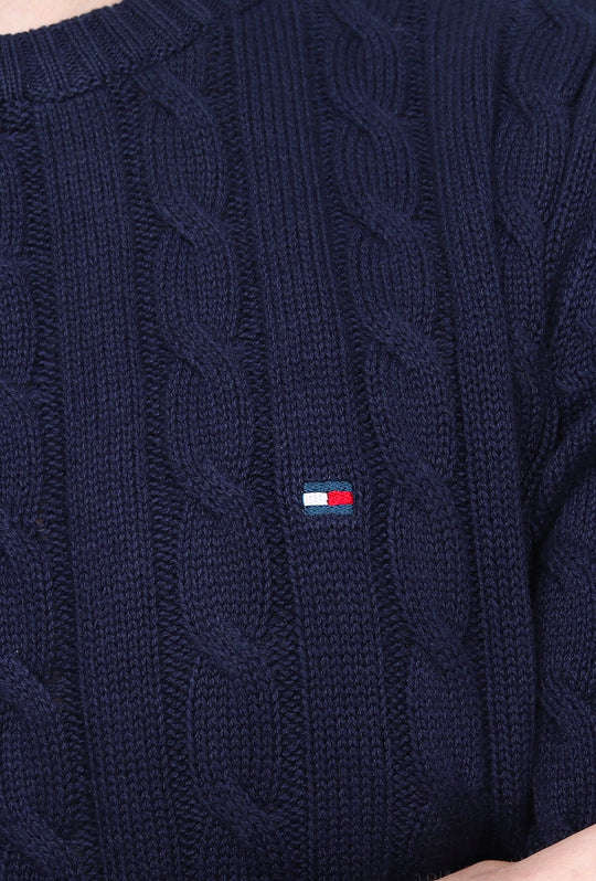 Maglione Uomo Tommy Hilfiger con Trecce - BLU